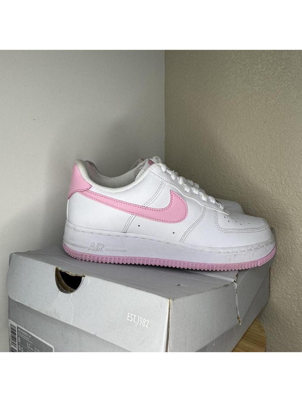 Nike Air Force 1 white bubble gum pink trainers #sneakers #lifestyle #nike